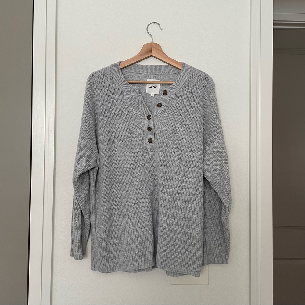 Aerie Cotton Knit Pullover Sweater